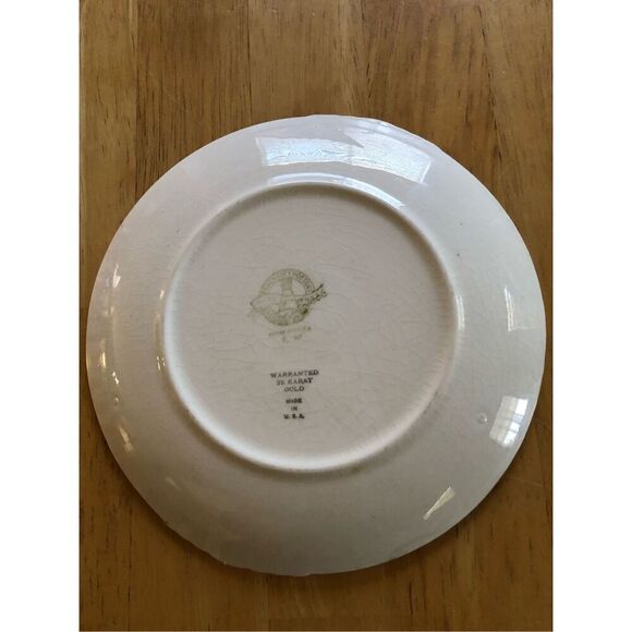 Vintage Paden City Pottery 22kt Gold Warranted Serving Set Of 4 Plate - Picture 7 of 16